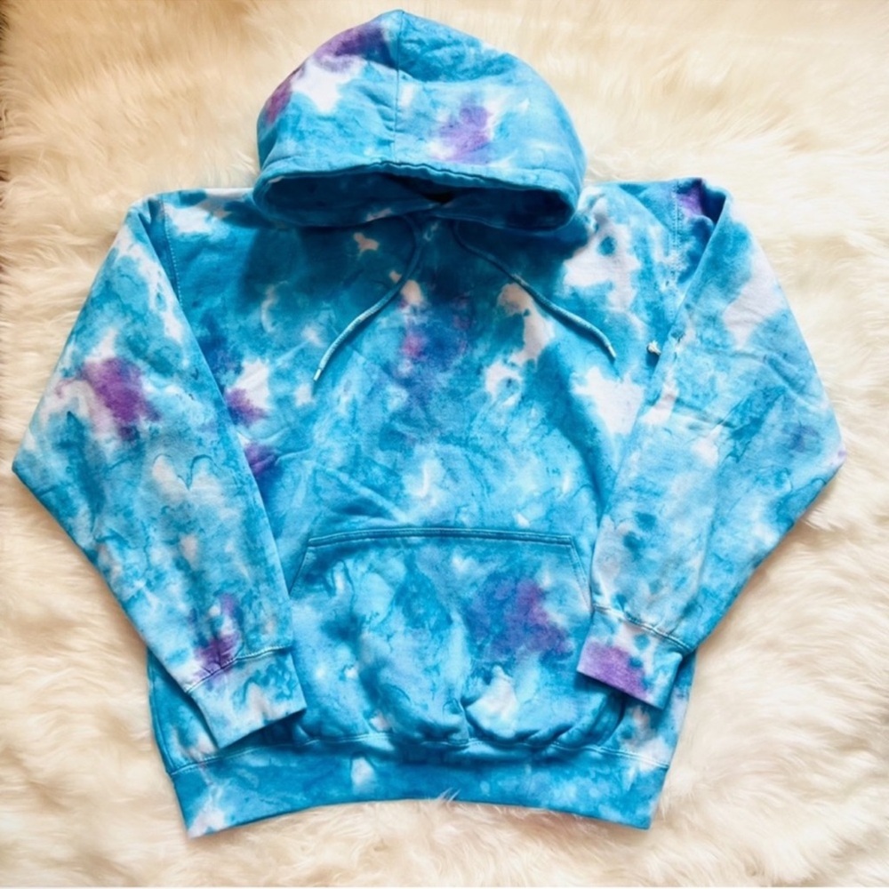 New! La Detresse Blueberry Mystic Tie Dye Hoodie & Jogger Relaxed Fit Set - Picture 6 of 11